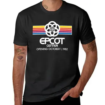 Нова тениска EPCOT Center 1982, тениска за момче с черна тениска, тениски за мъже с шарени