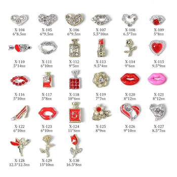 Нови 3D-ключодържатели за нокти на Свети Валентин, надавливание нокти, за нокти-арт форма тагове за устни, устни, за влюбени, красиви декорации за нокти