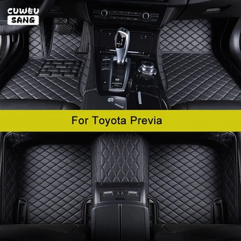 Обичай автомобилни постелки CUWEUSANG за Toyota Previa Автомобилни килими за краката Coche Accessorie