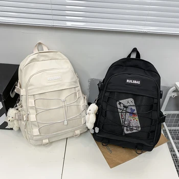 Однотонная чанта през рамо, студентски унисекс чанта, каишка, модерен раница с окачване за туризъм, пътуване, къмпинг