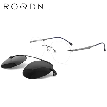 Поляризирани слънчеви очила от кръгла сплав на едро За мъже и жени, слънчеви очила с оптична магнитна закопчалка UV400, очила за късогледство по лекарско предписание