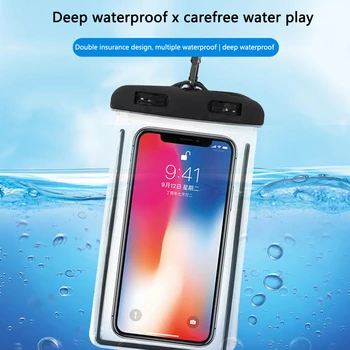 Светлинен водоустойчив защитен калъф от PVC за телефон Гмуркане Плаващи Плуване под вода Сензорен екран Калъф за мобилен телефон Чанти