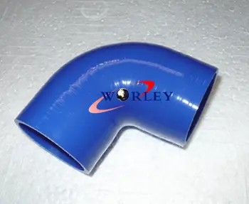 Силиконов маркуч с 90-градусным свита 2,5 инча/64 мм синьо