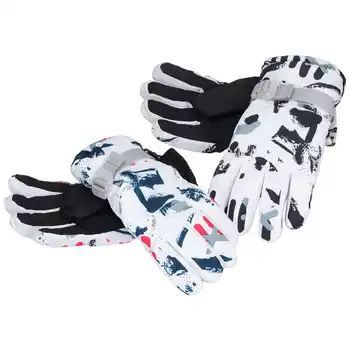 Ски ръкавици от 2 теми, водоустойчив ветроупорен ръкавици за сняг, без хлъзгане, мат за каране в студено време, зимни спортове