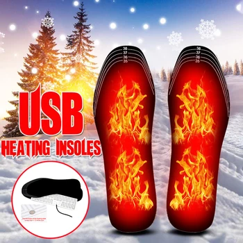 Стелки с електрически отопляеми USB, Дамски, Мъжки и стелки за обувки с подгряване, Зимни Спортни стелки за краката на открито, Топло на краката, топло за краката