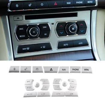 Стикер на централния бутон за управление на климатик в колата, Мултимедийни бутона, тампон на Jaguar XF 2012-2015, Автоаксесоари