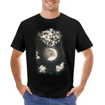 Тениска The Big Journey of the Man on the Moon, корея, модна тениска блонди, тениски за мъже