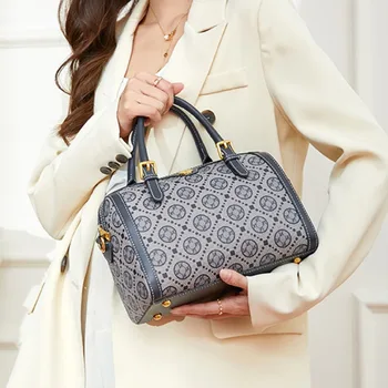 Френски Елегантни есенни чанти през рамо, дамски нова чанта през рамо с винтажным принтом 2023, популярна модна бостонская чанта Bolso Mujer