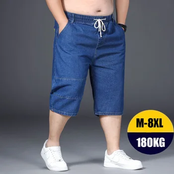 Шорти Ovesize 8XL, дънки, мешковатая градинска облекло, къси панталони за мъже, памучни панталони, мъжки джоггеры, мъжки дънкови панталони-карго, широки летни панталони